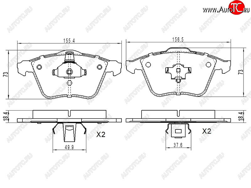 1 639 р. Колодки тормозные передние FL-FR SAT Ford Focus 2  седан дорестайлинг (2004-2008)  с доставкой в г. Пермь