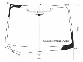 Стекло лобовое (Обогрев щеток Две камеры Датчик дождя) Subaru Impreza 16-19  Crosstrek 17- XYG SUB-G5-R-VCPSH-2Z LFW/H/X