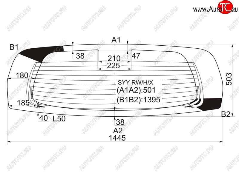 11 199 р. Стекло заднее (Цвет зеленый Обогрев) Honda Freed 08-16  Freed Spike 10-16 XYG SYY RW/H/X  с доставкой в г. Пермь
