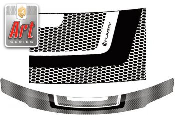 Дефлектор капота CA-Plastic Nissan Serena  C26 (2010-2013) минивэн дорестайлинг (Серия Art серебро)