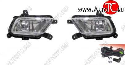 3 499 р. Комплект противотуманных фар (проводка, кнопка, пр-во Китай) BODYPARTS  KIA Rio  2 JB (2009-2011) рестайлинг седан  с доставкой в г. Пермь