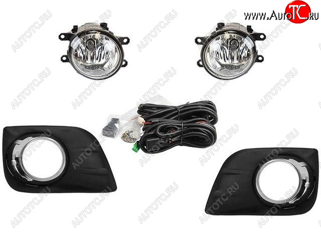 4 199 р. Противотуманные фары комплект (проводка, решетка, пр-во Китай) BodyParts  Toyota Land Cruiser Prado  J150 (2009-2013) дорестайлинг  с доставкой в г. Пермь