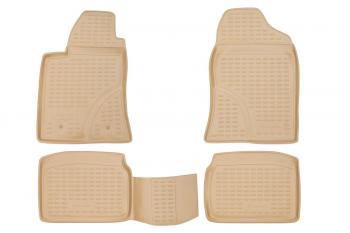 7 999 р. Коврики в салон TOYOTA Avensis 042003-2009, 4 шт. (полиуретан, бежевые)  Тойота Авенсис Element nlc.48.04.212k  с доставкой в г. Пермь. Увеличить фотографию 1