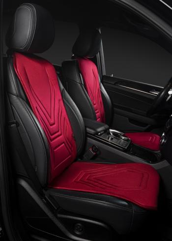 2 579 р. Накидка на сиденье (1 место Афины) ЛЮКС ст АЛЬБИОН Lord Autofashion   (красный, строчка темно-красная)  с доставкой в г. Пермь. Увеличить фотографию 4