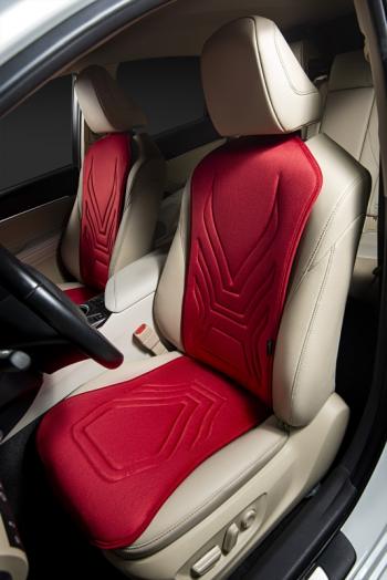 2 579 р. Накидка на сиденье (1 место Афины) ЛЮКС ст АЛЬБИОН Lord Autofashion   (красный, строчка темно-красная)  с доставкой в г. Пермь. Увеличить фотографию 9