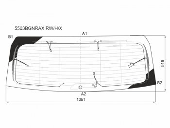 13 749 р. Стекло заднее (Цвет зеленый Обогрев Антенна) Mercedes-Benz GLE 18- XYG 5503BGNRAX RW/H/X  с доставкой в г. Пермь. Увеличить фотографию 1