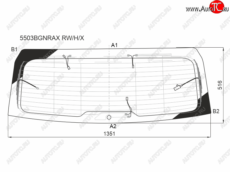 13 749 р. Стекло заднее (Цвет зеленый Обогрев Антенна) Mercedes-Benz GLE 18- XYG 5503BGNRAX RW/H/X  с доставкой в г. Пермь