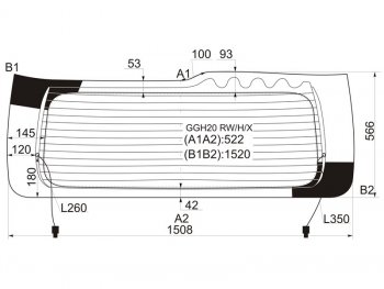 12 499 р. Стекло заднее (Цвет зеленый Обогрев) Toyota Alphard (H20) 08-15  Vellfire 08-15 XYG GGH20 RW/H/X  с доставкой в г. Пермь. Увеличить фотографию 1