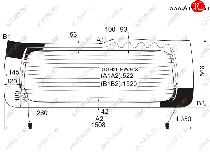 12 499 р. Стекло заднее (Цвет зеленый Обогрев) Toyota Alphard (H20) 08-15  Vellfire 08-15 XYG GGH20 RW/H/X  с доставкой в г. Пермь