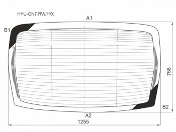 10 999 р. Стекло заднее (Цвет зеленый Обогрев Антенна) Hyundai Elantra 20-23 XYG HYU-CN7 RW/H/X  с доставкой в г. Пермь. Увеличить фотографию 1