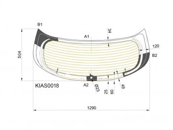 6 599 р. Стекло заднее (Цвет зеленый Обогрев 5D HBK) Kia Rio 11-17 KMK KIAS0018  с доставкой в г. Пермь. Увеличить фотографию 1