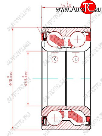 1 349 р. Подшипник передней ступицы HONDA CIVIC FKFDFN 06- SAT ST-44300-SNA-951  с доставкой в г. Пермь