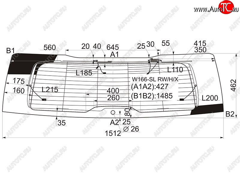 10 999 р. Стекло заднее (Цвет зеленый Обогрев Антенна) Mercedes-Benz GL-Class 12-15  GLS-Class 15-19 XYG W166-SL RW/H/X  с доставкой в г. Пермь