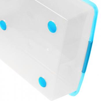 2 869 р. Короб для хранения IRIS THIN BOX 34л, прозрачный-голубой  ug-725b  с доставкой в г. Пермь. Увеличить фотографию 6