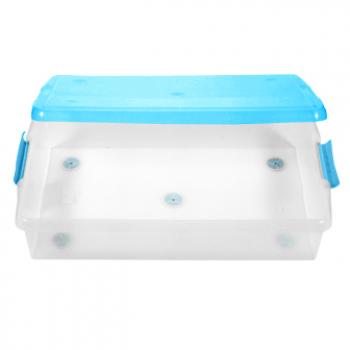 2 869 р. Короб для хранения IRIS THIN BOX 34л, прозрачный-голубой  ug-725b  с доставкой в г. Пермь. Увеличить фотографию 3