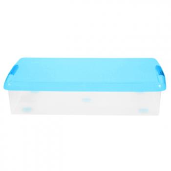 2 869 р. Короб для хранения IRIS THIN BOX 34л, прозрачный-голубой  ug-725b  с доставкой в г. Пермь. Увеличить фотографию 2