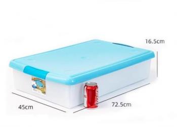 2 869 р. Короб для хранения IRIS THIN BOX 34л, прозрачный-голубой  ug-725b  с доставкой в г. Пермь. Увеличить фотографию 7