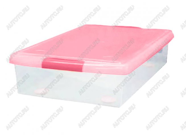 2 869 р. Короб для хранения IRIS THIN BOX 34л, прозрачный-розовый  ug-725p  с доставкой в г. Пермь
