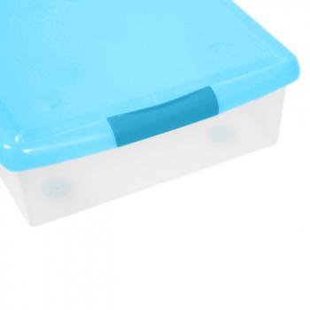 3 969 р. Короб для хранения IRIS THIN BOX 85л, прозрачный-голубой  ug-850b  с доставкой в г. Пермь. Увеличить фотографию 5