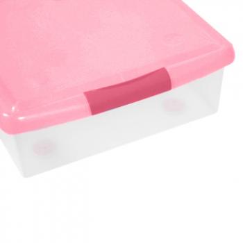 3 969 р. Короб для хранения IRIS THIN BOX 85л, прозрачный-розовый  ug-850p  с доставкой в г. Пермь. Увеличить фотографию 5