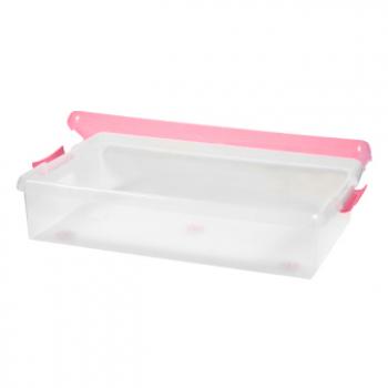 3 969 р. Короб для хранения IRIS THIN BOX 85л, прозрачный-розовый  ug-850p  с доставкой в г. Пермь. Увеличить фотографию 4