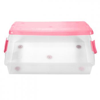 3 969 р. Короб для хранения IRIS THIN BOX 85л, прозрачный-розовый  ug-850p  с доставкой в г. Пермь. Увеличить фотографию 3