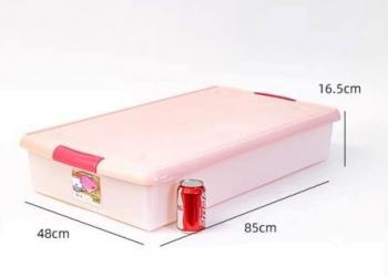 3 969 р. Короб для хранения IRIS THIN BOX 85л, прозрачный-розовый  ug-850p  с доставкой в г. Пермь. Увеличить фотографию 7