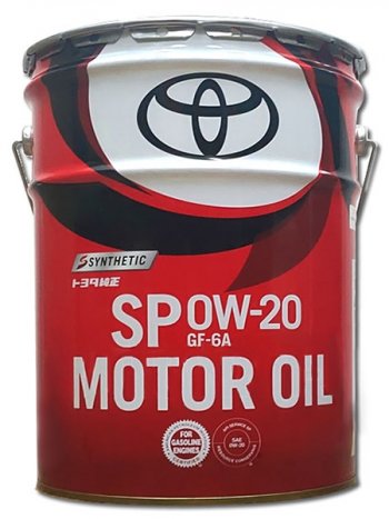 28 599 р. Масло моторное TOYOTA (металлическая канистра) 0W-20 SPGF6-A 20Л (Япония) TOYOTA 08880-13203  с доставкой в г. Пермь. Увеличить фотографию 1