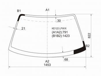 Стекло лобовое Toyota Corolla Levin 95-00  Sprinter Trueno 95-00 XYG KE122 LFW/X