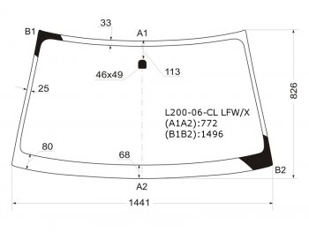 Стекло лобовое Mitsubishi L200 07-16  Pajero Sport 08-17  Triton 06-11 XYG L200-06-CL LFW/X