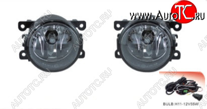 2 349 р. Противотуманные фары комплект (проводка, кнопка, пр-во Китай) BodyParts Renault Megane седан  дорестайлинг (2002-2006)  с доставкой в г. Пермь