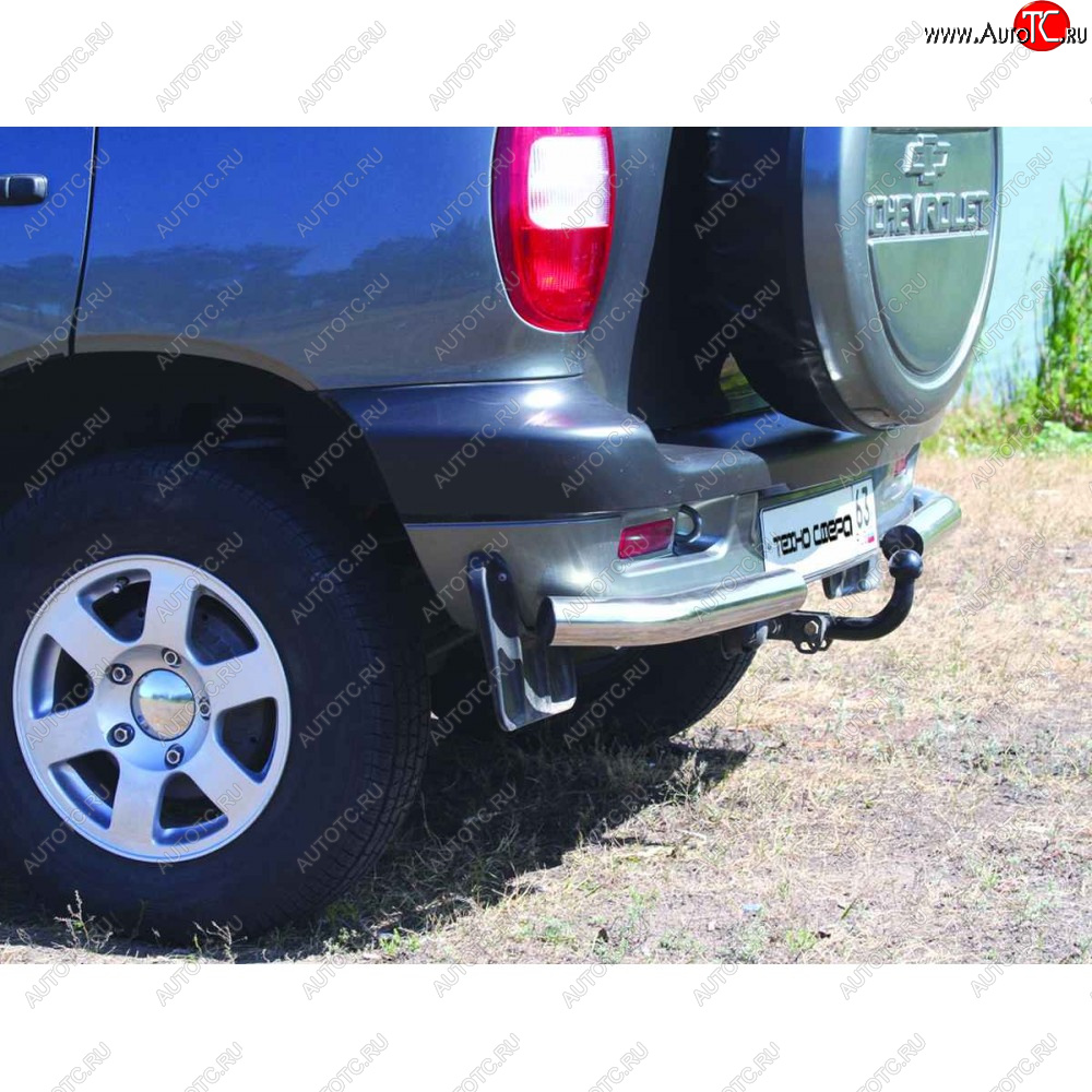 13 899 р. Защита заднего бампера нержавейка Уголки, цельные d63.5, Техно Сфера Лада 2123 (Нива Шевроле) дорестайлинг (2002-2008) (Нержавейка)  с доставкой в г. Пермь