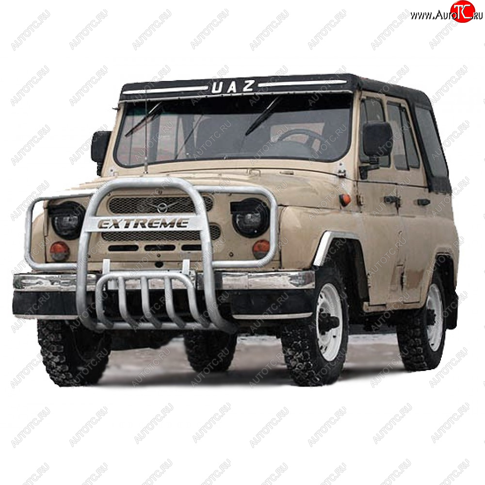 8 699 р. Защита переда с ушами, Техно Сфера  Уаз 315195 Хантер (2003-2025) (Белая)  с доставкой в г. Пермь