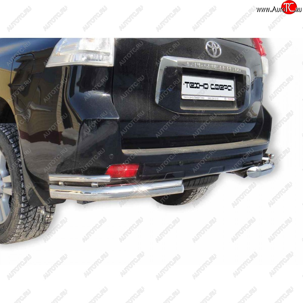 30 999 р. Защита заднего бампера нержавейка d76 (Уголки двойные), Техно Сфера Toyota Land Cruiser Prado J150 дорестайлинг (2009-2013) (нержавейка)  с доставкой в г. Пермь