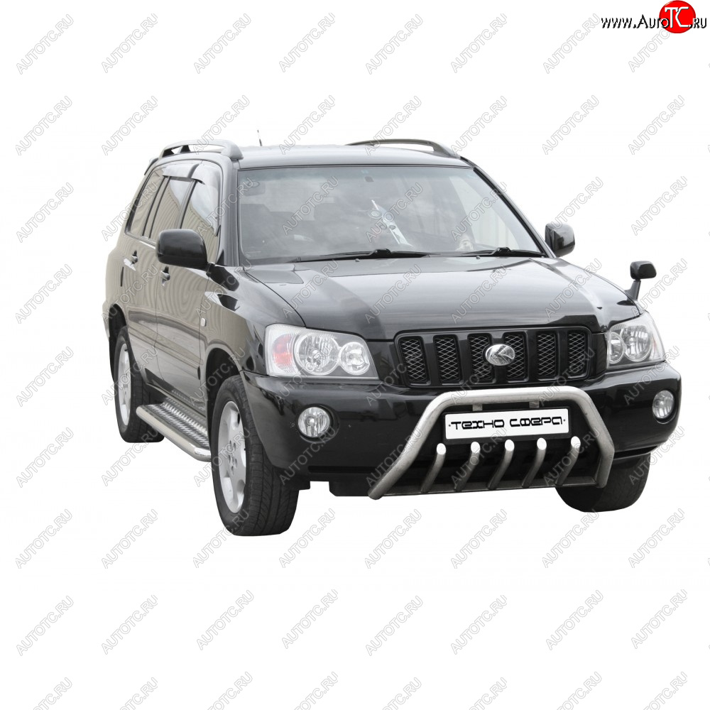 30 999 р. Защита порогов труба с проступью нержавейка d76, Техно сфера  Toyota Kluger  XU20 (2000-2003) дорестайлинг (Нержавейка)  с доставкой в г. Пермь