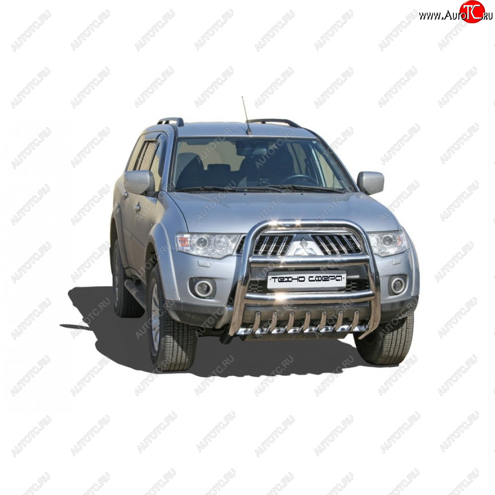 44 899 р. Передок высокий с защитой двигателя d63, Техно Сфера  Mitsubishi Pajero Sport  PB (2008-2017) дорестайлинг, рестайлинг (Нержавейка)  с доставкой в г. Пермь