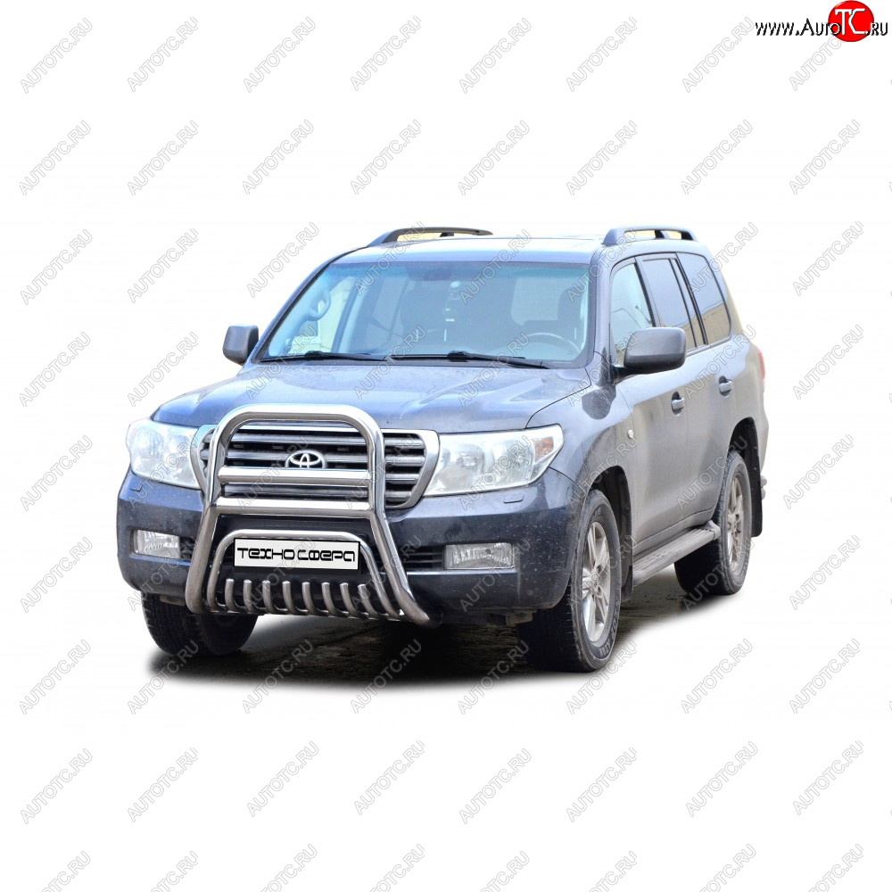 16 799 р. Передок нержавейка d63.5, Техно Сфера Toyota Land Cruiser 200 2-ой рестайлинг (2015-2021) (Нержавейка)  с доставкой в г. Пермь