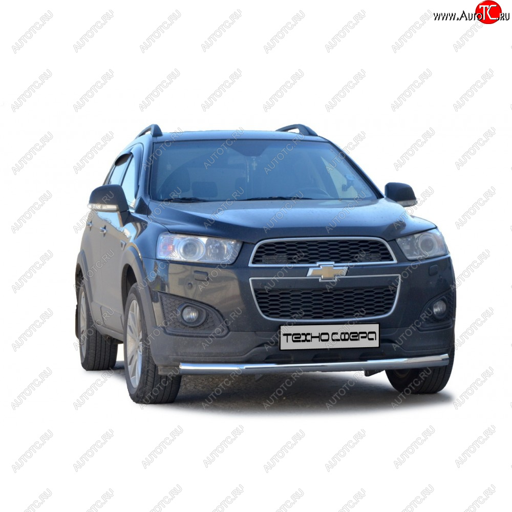 28 899 р. Защита переда труба нержавейка d63.5, Техно Сфера  Chevrolet Captiva ( CN202S) (2006-2025)  дорестайлинг, 1-ый рестайлинг, 2-ой рестайлинг, дорестайлинг (Нержавейка)  с доставкой в г. Пермь