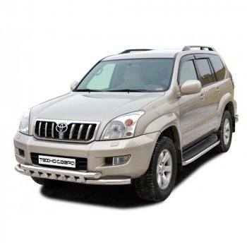 Защита переда труба двойная с полимерным покрытием d63,5, Техно Сфера Toyota Land Cruiser Prado J120 (2002-2009)