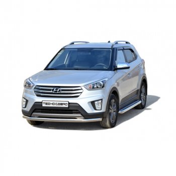 Защита переда труба с полимерным покрытием d63.5, Техно Сфера Hyundai Creta GS дорестайлинг (2015-2019)