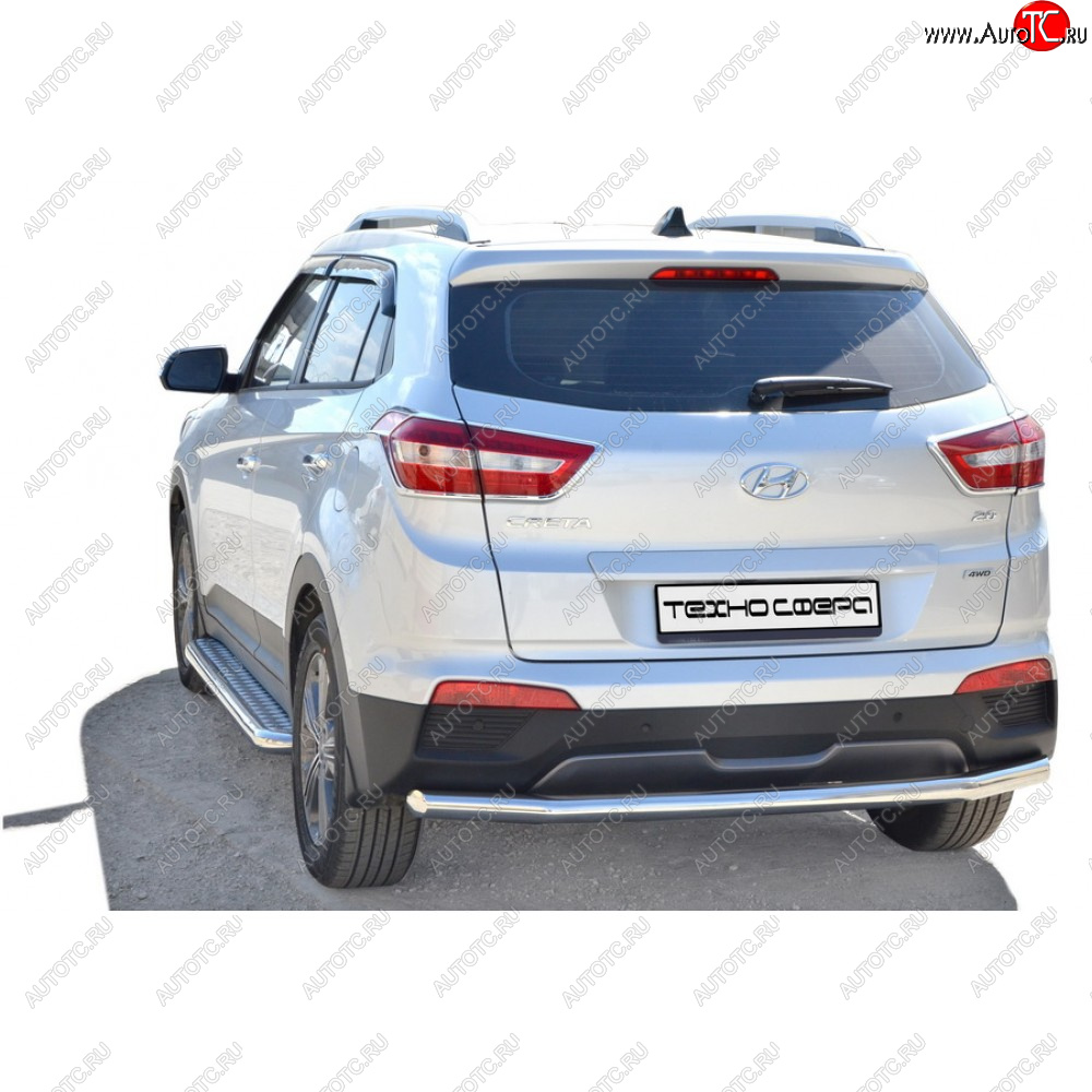 26 799 р. Защита заднего бампера нержавейка (труба)d63,5, Техно Сфера Hyundai Creta GS дорестайлинг (2015-2019) (нержавейка)  с доставкой в г. Пермь