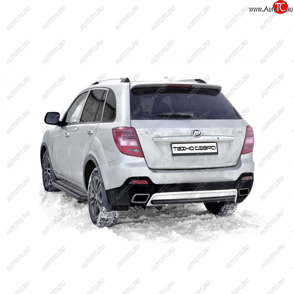 24 499 р. Защита заднего бампера нержавейка d63.5 (труба), Техно Сфера Lifan X60 2-ой рестайлинг (2016-2025) (нержавейка)  с доставкой в г. Пермь