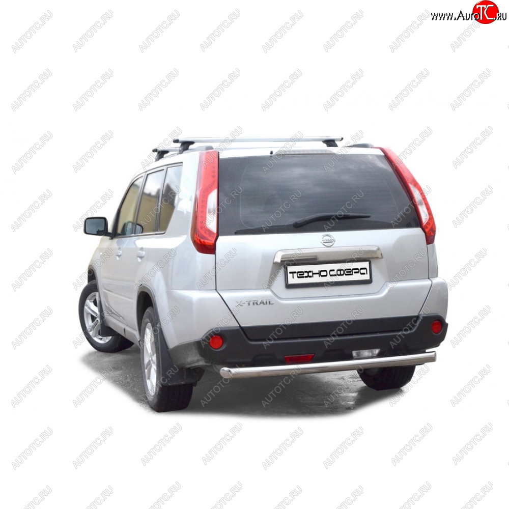 26 799 р. Защита заднего бампера нержавейка d63,5 (Труба),Техно Сфера Nissan X-trail 2 T31 дорестайлинг (2007-2011) (нержавейка)  с доставкой в г. Пермь