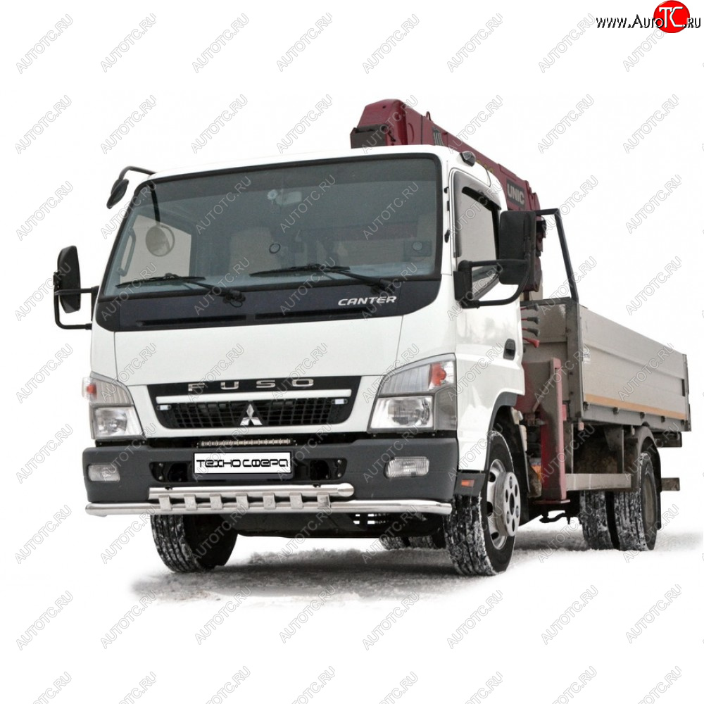 37 799 р. Защита переднего бампера труба двойная нержавейка, Техно Сфера  Mitsubishi Fuso Canter (1984-2025) (Нержавейка)  с доставкой в г. Пермь