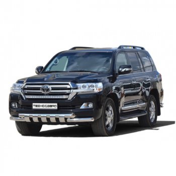 Защита переда труба двойная люкс с полимерным покрытием d76, Техно Сфера Toyota Land Cruiser 200 2-ой рестайлинг (2015-2021)