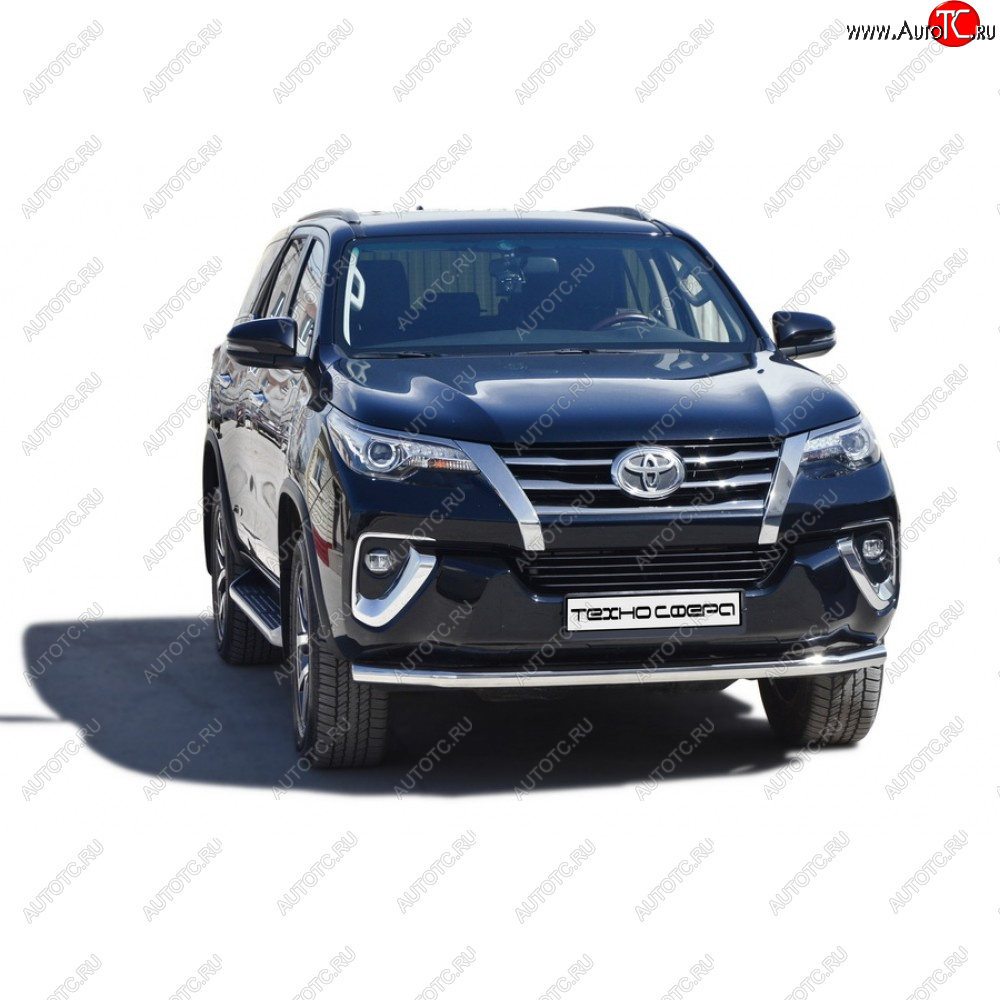 32 999 р. Защита переда труба нержавейка d63.5, Техно сфера  Toyota Fortuner ( AN50/AN60,  AN160) (2004-2025) дорестайлинг, 1-ый рестайлинг, 2-ой рестайлинг, рестайлинг (Нержавейка)  с доставкой в г. Пермь