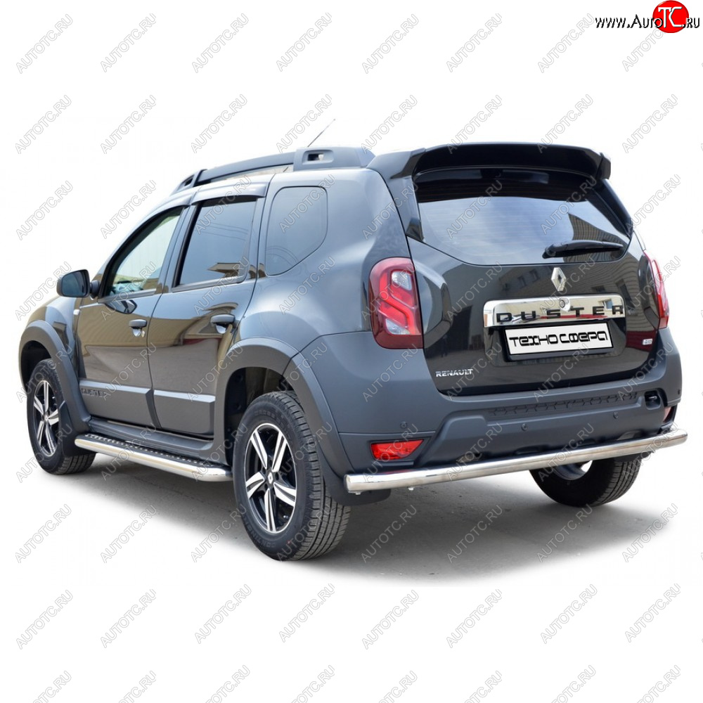 27 899 р. Защита заднего бампера нержавейка (труба) d63.5, Техно Сфера Renault Duster HM рестайлинг (2021-2024) (нержавейка)  с доставкой в г. Пермь