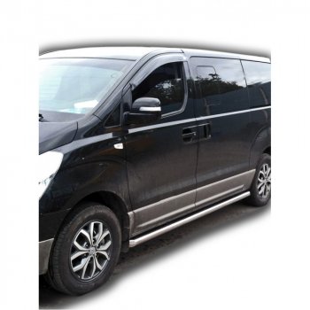 Защита порогов труба с полимерным покрытием d63,5, Техно Сфера Hyundai Starex/Grand Starex/H1  TQ (2007-2022) дорестайлинг, рестайлинг, 2-ой рестайлинг