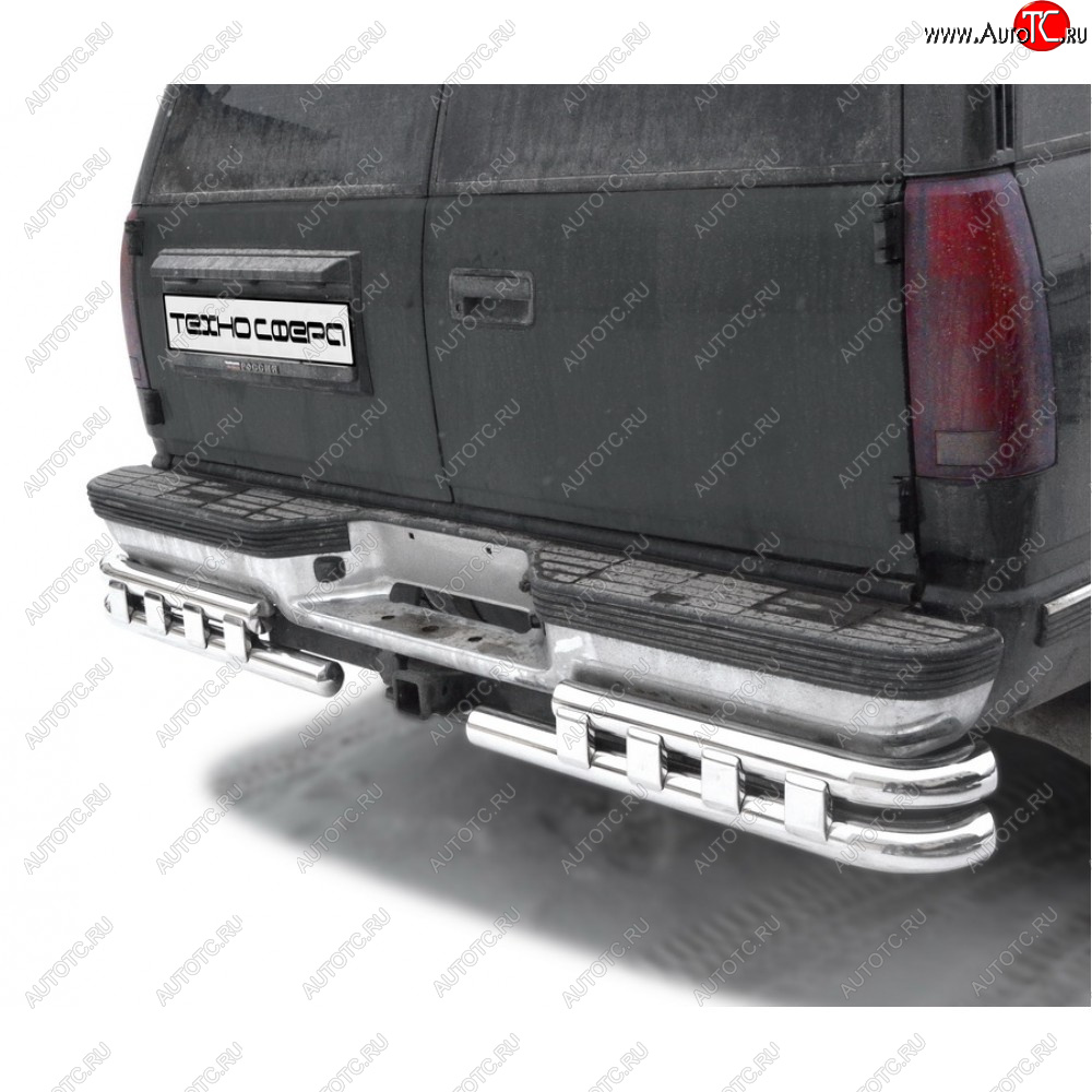 11 699 р. Защита заднего бампера Уголки двойные, d63.5, Техно Сфера Chevrolet Tahoe GMT410 3 дв (1995-2000)  с доставкой в г. Пермь