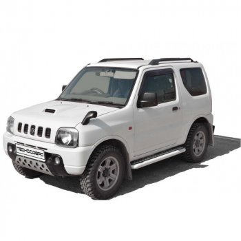 Защита порогов с алюминиевым листом нержавейка d63,5, Техно Сфера Suzuki Jimny ( JB23/JB43,  JB64) - Jimny Sierra  JB74